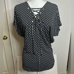 Michael by Michael Kors polka dot shirt - Size Large - black and white